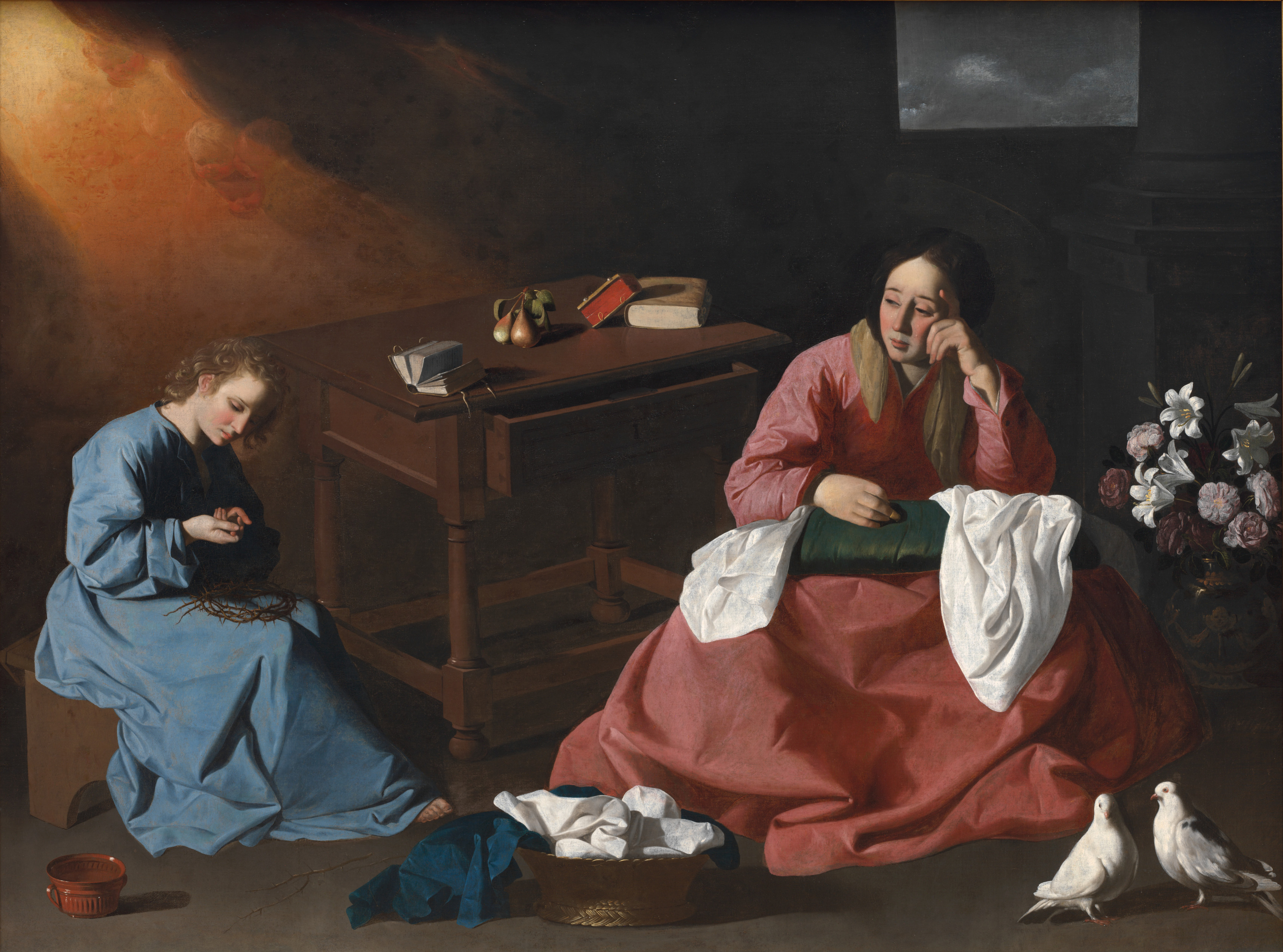 Christ and the Virgin in the House at Nazareth by Francisco de Zurbarán, fine art print