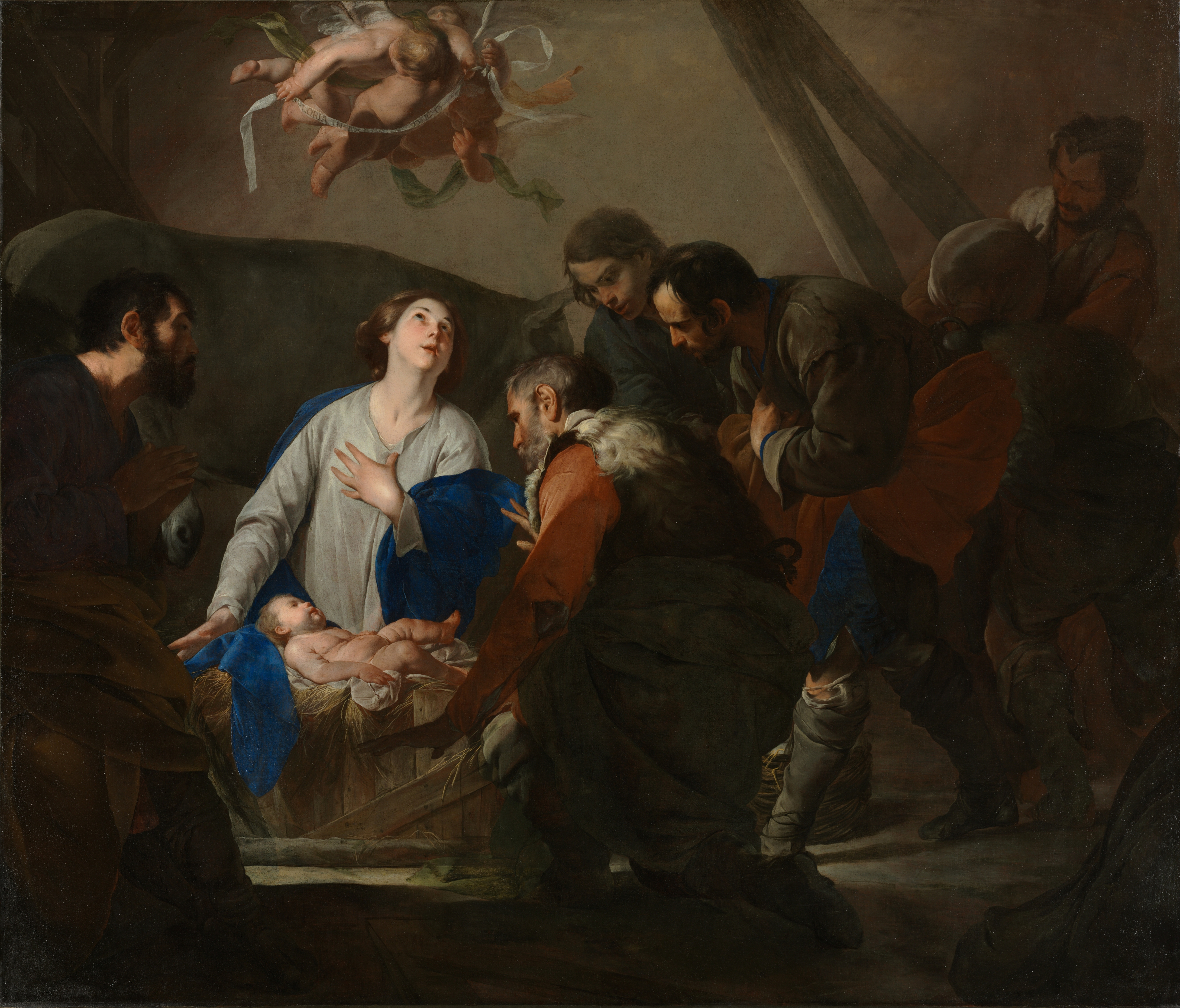 Adoration of the Shepherds by Bernardo Cavallino, fine art print