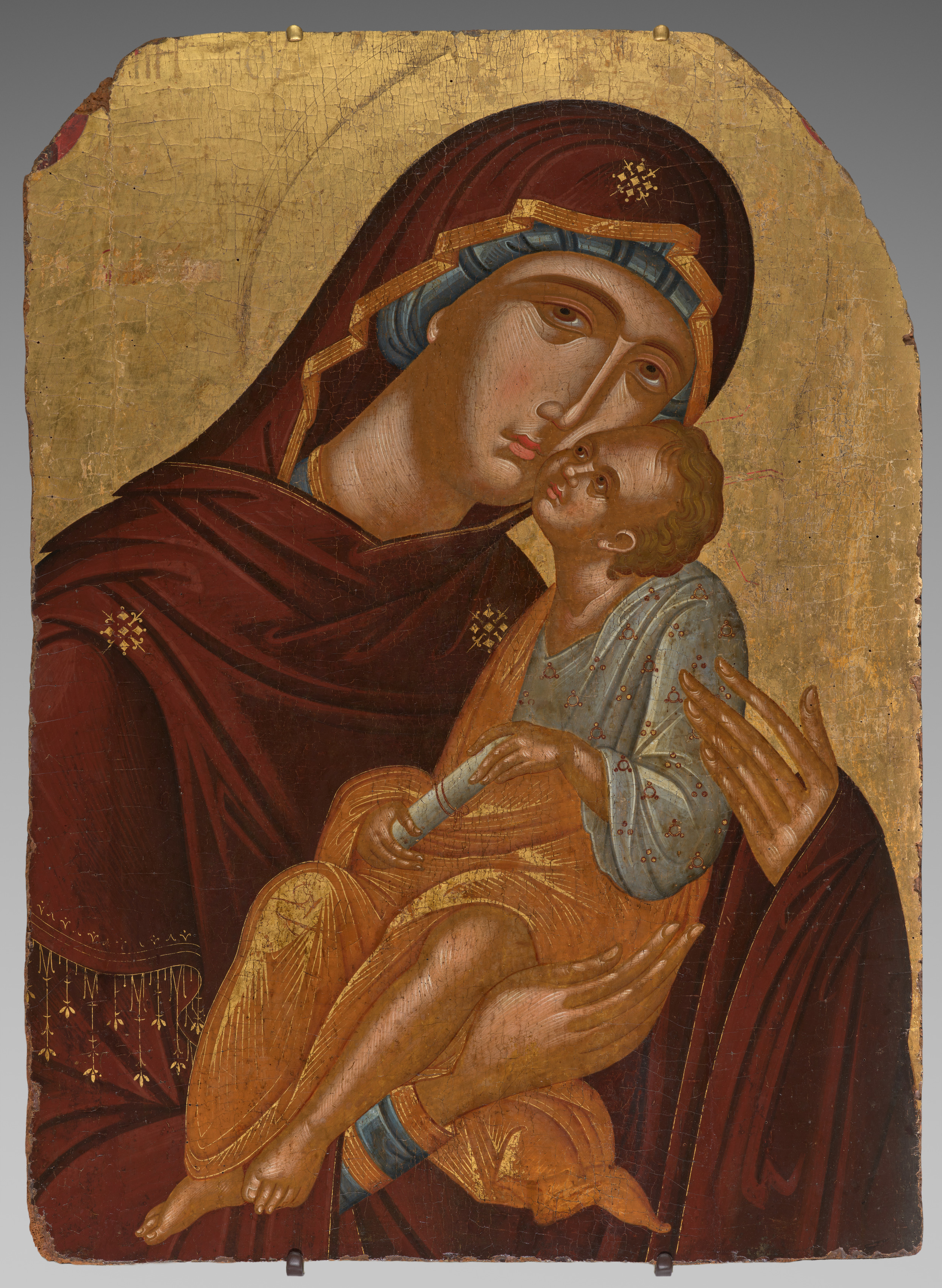 Icon of the Mother of God and Infant Christ (Virgin Eleousa) by Angelos Akotantos, fine art print