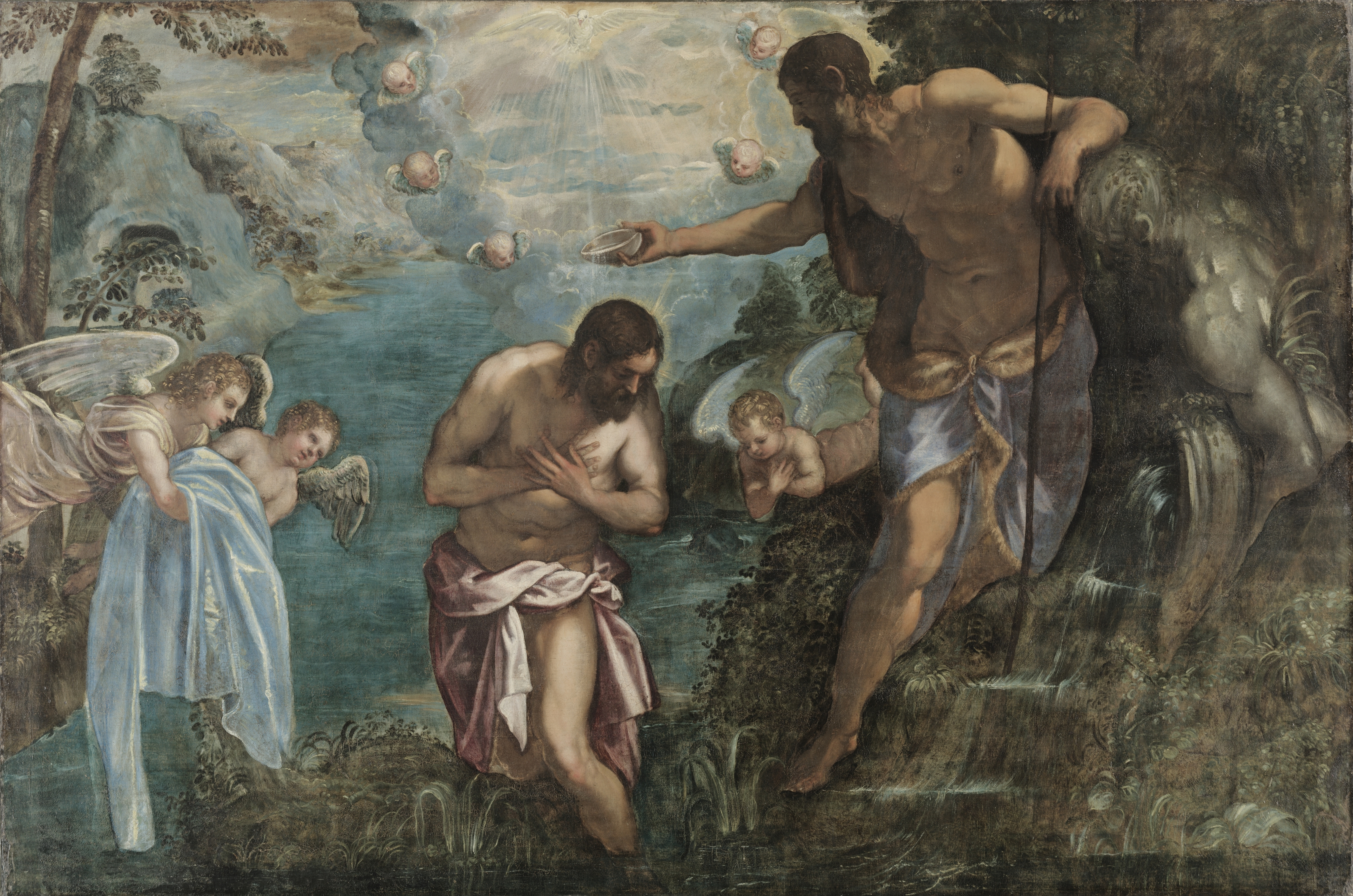 Baptism of Christ by Jacopo Tintoretto, fine art print