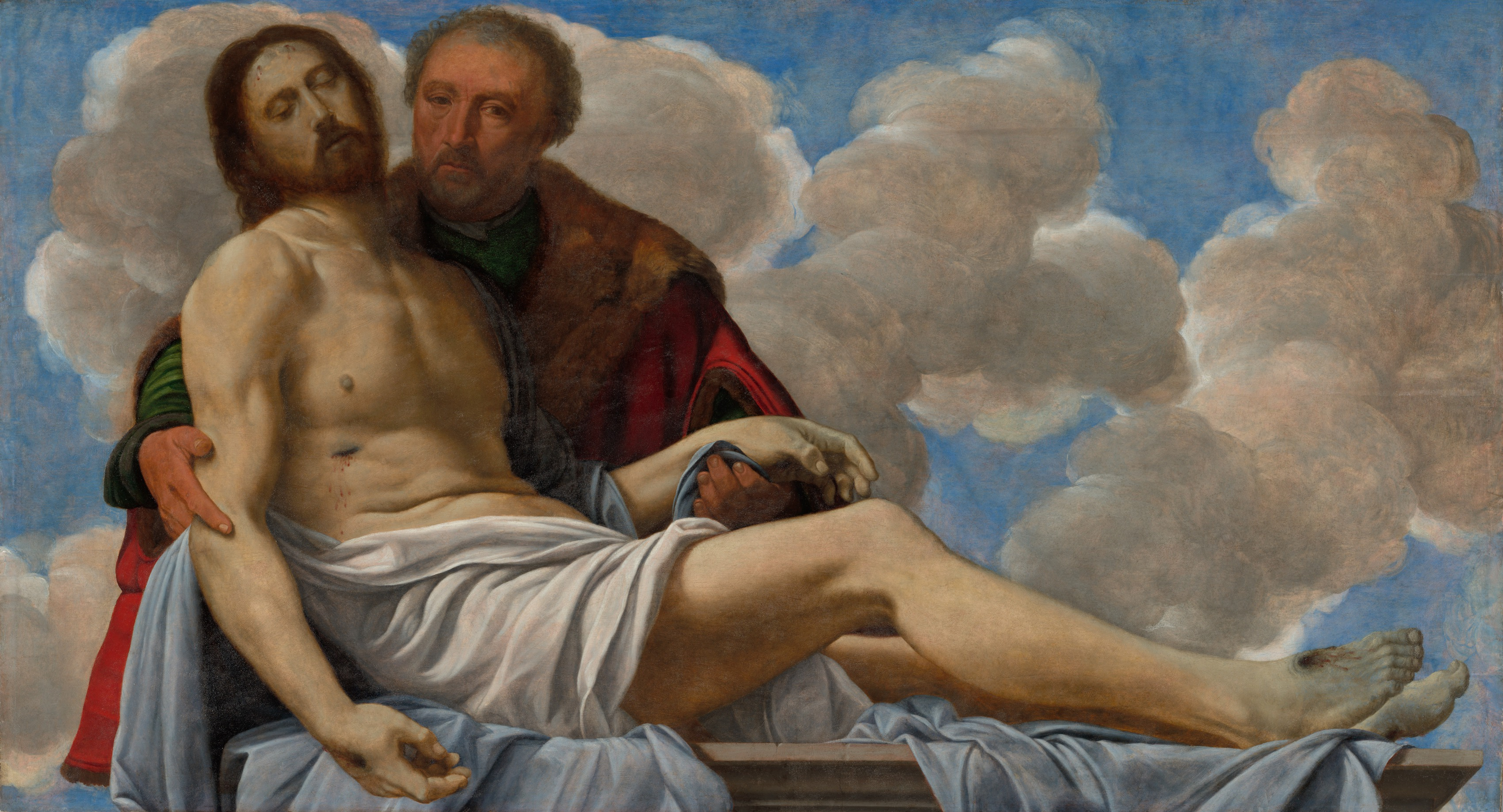 Christ with Joseph of Arimathea by Giovanni Girolamo Savoldo, fine art print